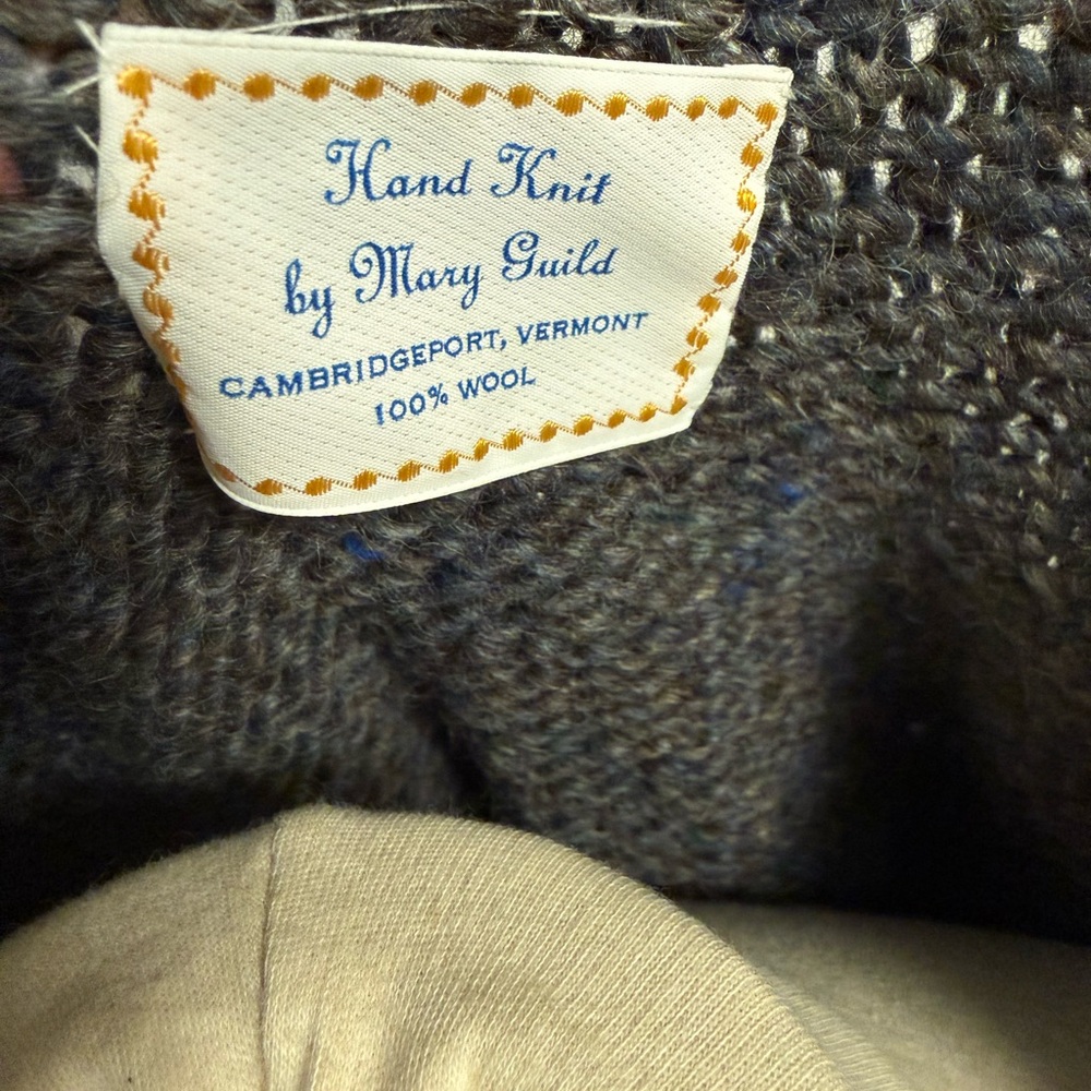VTG Chunky Hand Knit Gray Wool Sweater Dress Mary Guild Cambridgeport, VT - Picture 5 of 7